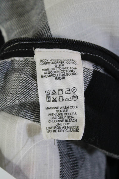 Free People Womens Cotton Checkered Zippered Straight Pants White Size S