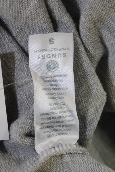 Sundry Womens Long Sleeves Crew Neck Sweatshirt Gray Cotton Size Small