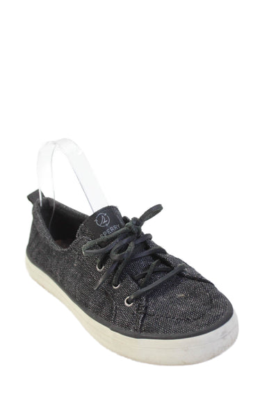Sperry Womens Lace Up Round Toe Canvas Low Top Sneakers Gray Size 7.5