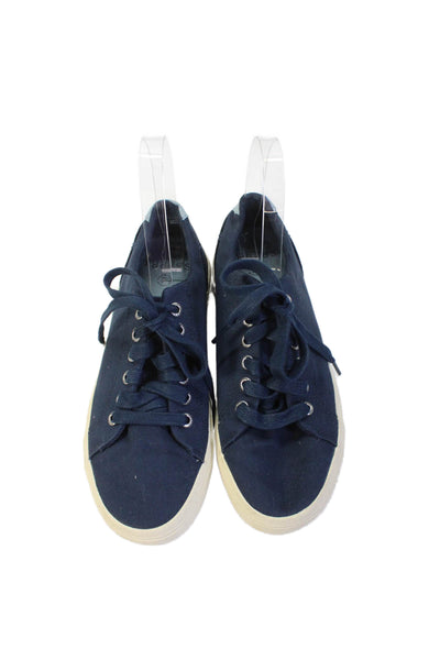 Sperry Womens Lace Up Round Toe Canvas Low Top Sneakers Navy Size 6