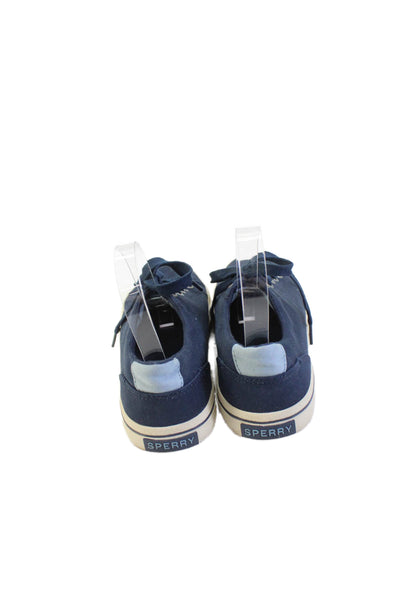 Sperry Womens Lace Up Round Toe Canvas Low Top Sneakers Navy Size 6