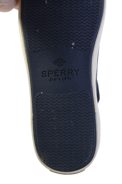 Sperry Womens Lace Up Round Toe Canvas Low Top Sneakers Navy Size 6