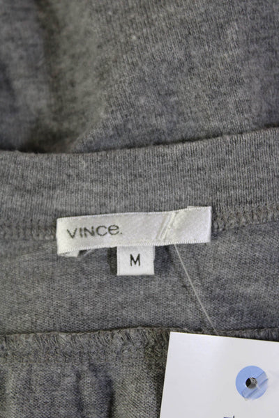 Vince Womens Sleeveless Round Neck Double Pocket Mini Tank Dress Gray Size M