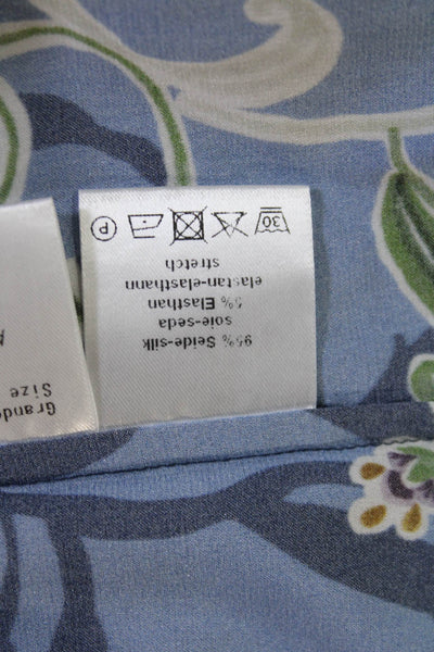 Max Volmary Womens Silk Floral Print Sleeveless Halter Shift Dress Blue Size 10
