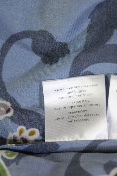 Max Volmary Womens Silk Floral Print Sleeveless Halter Shift Dress Blue Size 10