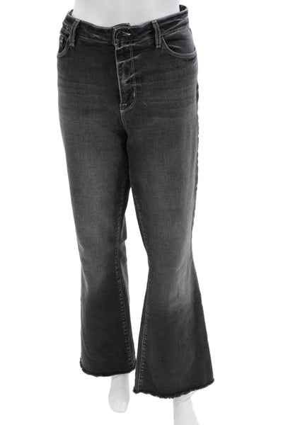 L Agence Womens Zipper Fly High Rise Sera Wide Leg Jeans Gray Denim Size 31