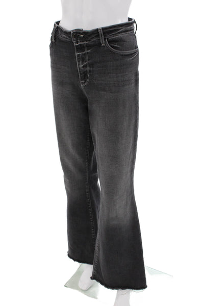 L Agence Womens Zipper Fly High Rise Sera Wide Leg Jeans Gray Denim Size 31