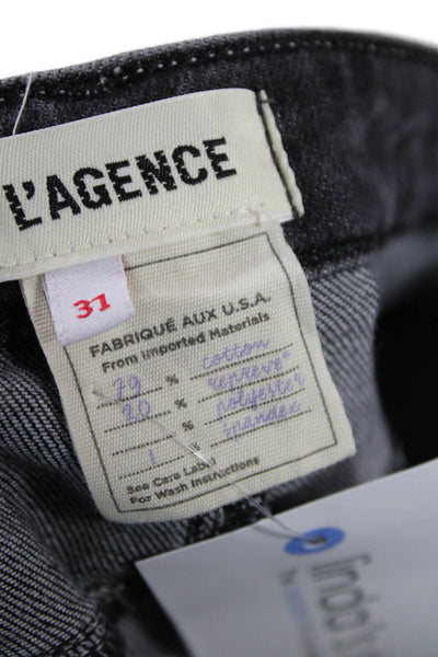L Agence Womens Zipper Fly High Rise Sera Wide Leg Jeans Gray Denim Size 31