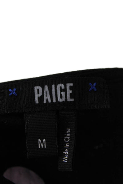Paige Black Label Womens Polka Dot V Neck Blouse Black Lavender Size Medium