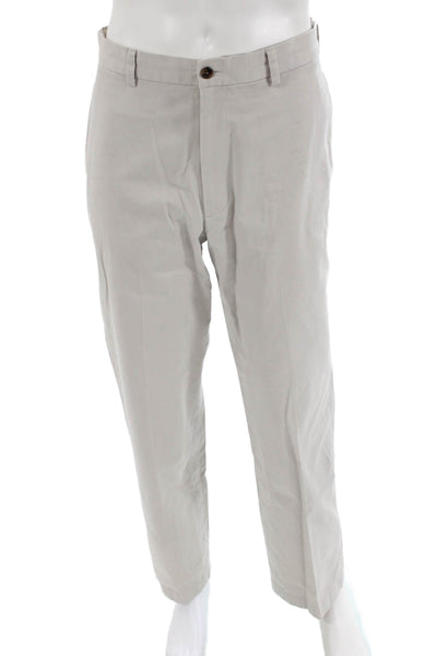Brooks Brothers Mens Mid Rise Straight Leg Advantage Chino Pants Beige Size 34X3