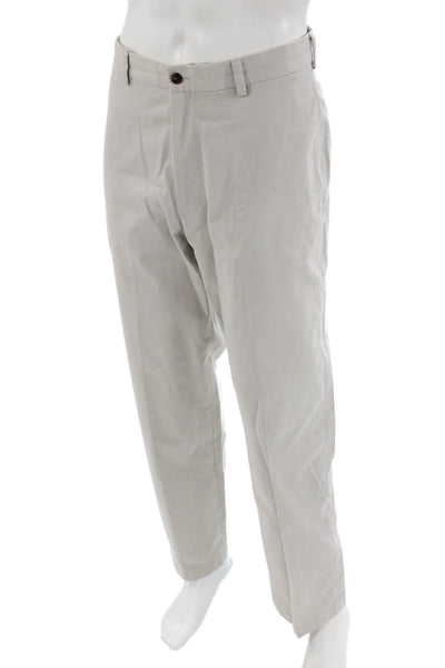 Brooks Brothers Mens Mid Rise Straight Leg Advantage Chino Pants Beige Size 34X3