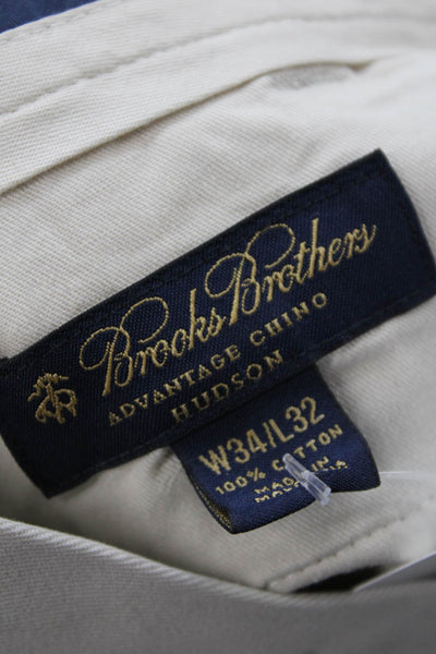 Brooks Brothers Mens Mid Rise Straight Leg Advantage Chino Pants Beige Size 34X3