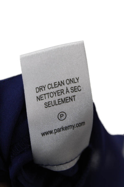 Parker Womens Silk Sleeveless Halter Neck Stretch Tank Top Blue Size S