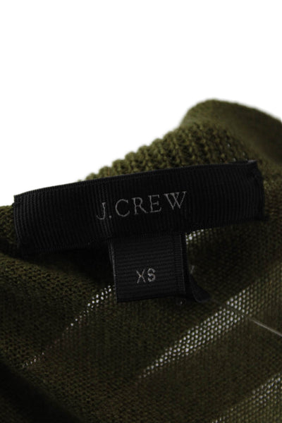 J Crew Womens Merino Wool V-Neck Pullover Knit Sweater Green Size XS