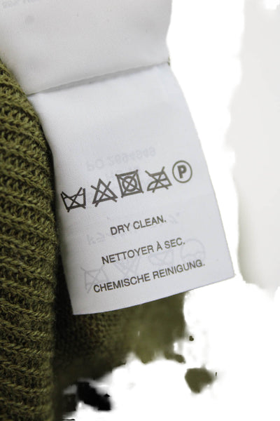 J Crew Womens Merino Wool V-Neck Pullover Knit Sweater Green Size XS