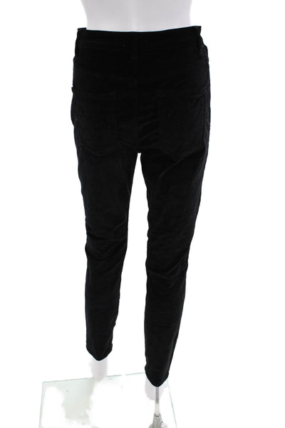 DL1961 Womens Cotton Chrissy High-Rise Buttoned Skinny Pants Black Size 27