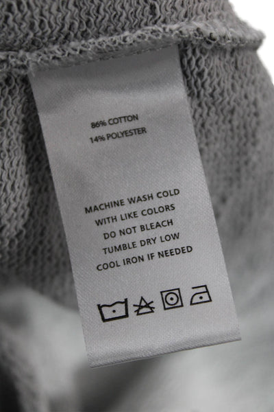 Lilla P Womens Cotton Blend Ruffle Detail Pullover Sweatshirt Top Gray Size S