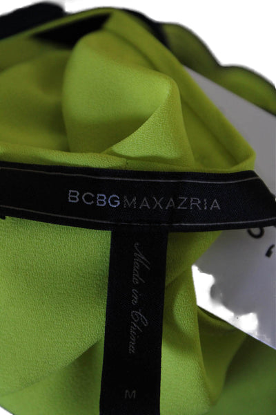 BCBG Max Azria Womens Round Neck High Low Tank Top Blouse Green Blue Size M