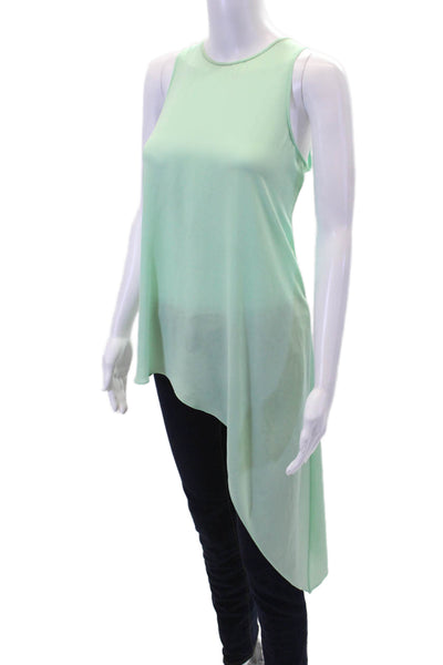 BCBG Max Azria Womens Round Neck Back Buttoned Tank Top Blouse Mint Green Size S
