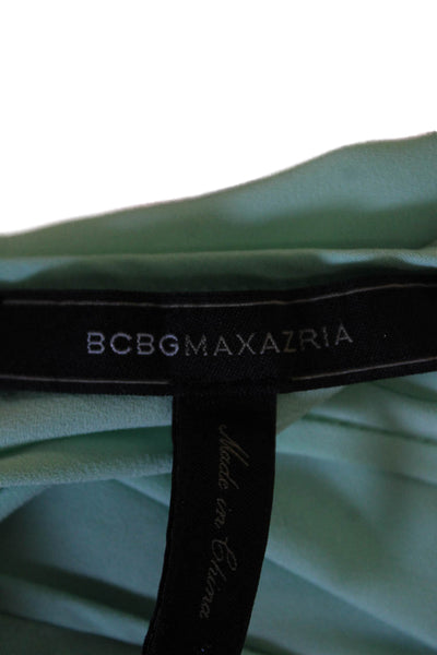 BCBG Max Azria Womens Round Neck Back Buttoned Tank Top Blouse Mint Green Size S