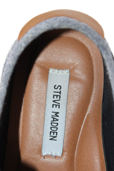 Steve Madden Womens Round Toe Lace Up Low Top Fashion Sneakers Navy Size 10