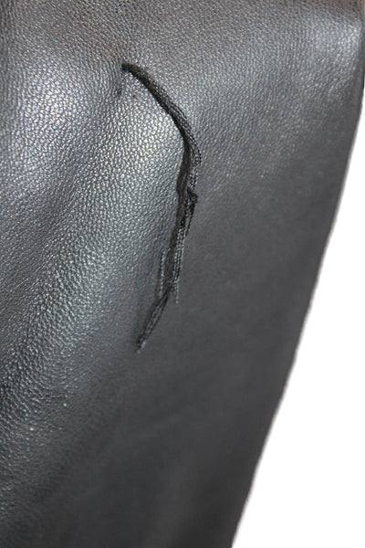 BB Dakota Womens Faux Leather Single Button Coat Black Size Large