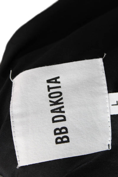 BB Dakota Womens Faux Leather Single Button Coat Black Size Large