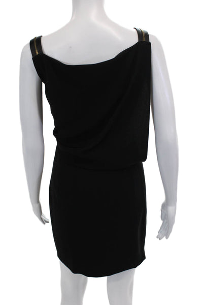 Escada Womens Side Zip Sleeveless Square Neck Shift Dress Black Size FR 38