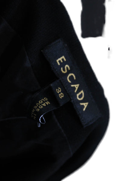 Escada Womens Side Zip Sleeveless Square Neck Shift Dress Black Size FR 38