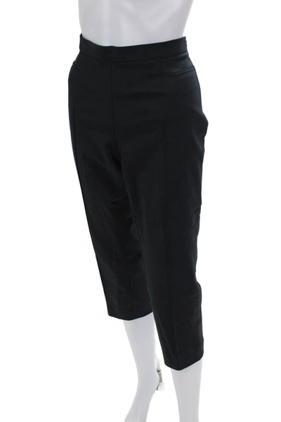 Akris Punto Womens Cotton Tailored Cropped Leg Trouser Pants Black Size 8