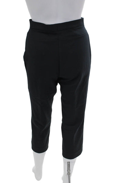 Akris Punto Womens Cotton Tailored Cropped Leg Trouser Pants Black Size 8