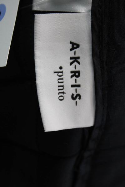 Akris Punto Womens Cotton Tailored Cropped Leg Trouser Pants Black Size 8