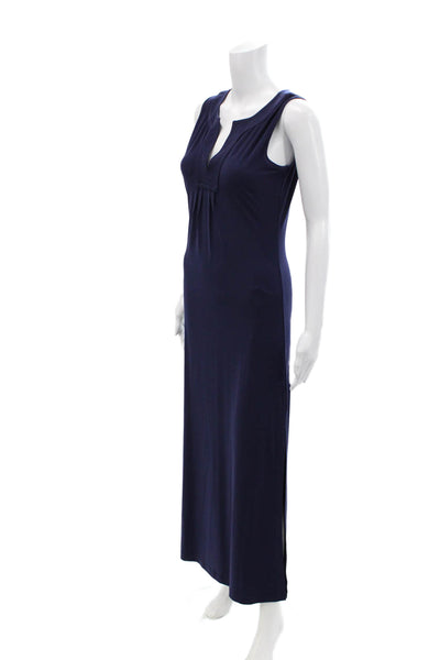Ellie Kai Womens Sleeveless Side Slit Maxi Dress Navy Blue Size Extra Small