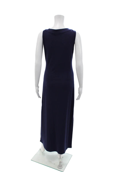 Ellie Kai Womens Sleeveless Side Slit Maxi Dress Navy Blue Size Extra Small
