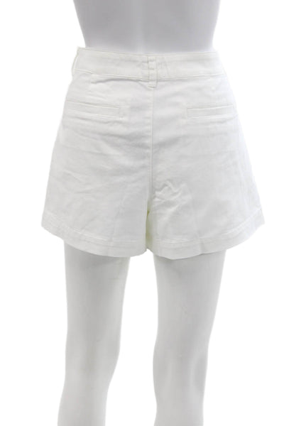 J Crew Womens Cotton Button Zip Lined Cuff Bottom Casual Shorts White Size 10