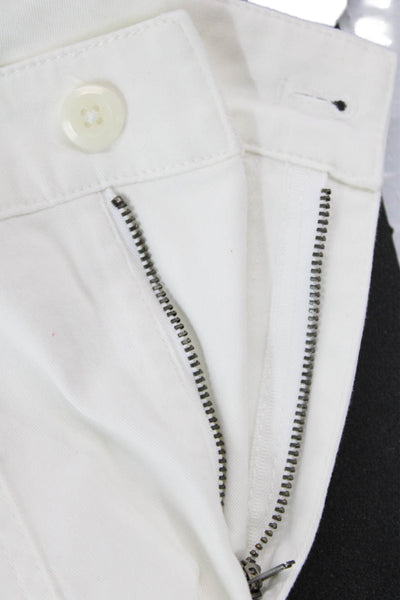 J Crew Womens Cotton Button Zip Lined Cuff Bottom Casual Shorts White Size 10