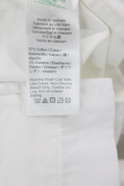 J Crew Womens Cotton Button Zip Lined Cuff Bottom Casual Shorts White Size 10