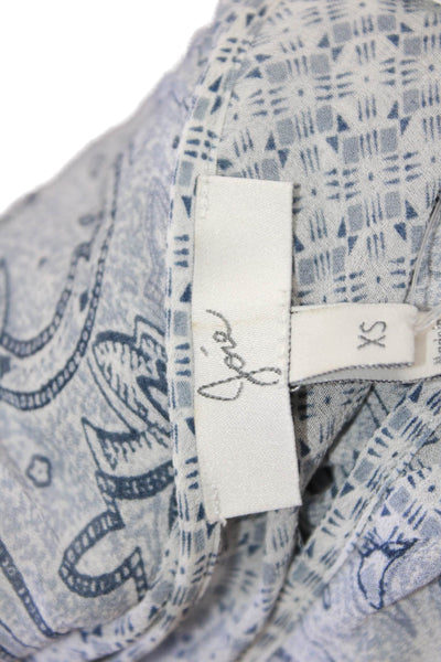 Joie Womens 3/4 Sleeve Keyhole Paisley Printed Silk Top Gray Size Extra Small