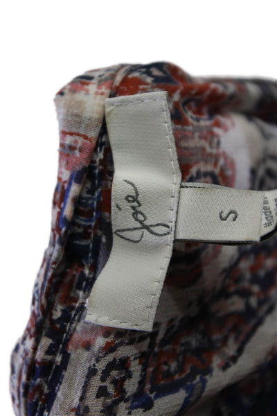 Joie Womens 3/4 Sleeve V Neck Abstract Silk Blouse White Multi Size Small