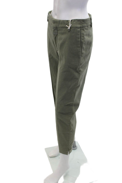 Closed Womens Cotton Mid-Rise Zippered Tapered Casual Pants Green Size 26