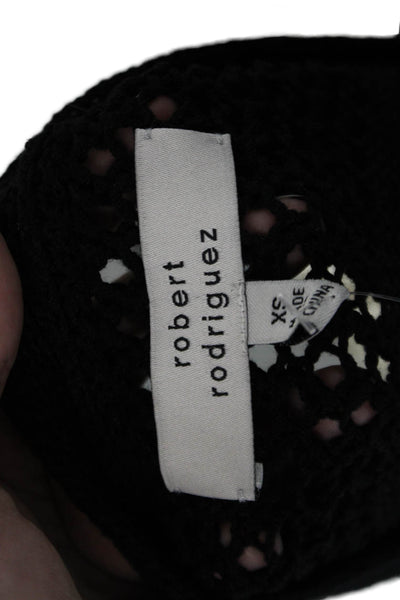 Robert Rodriguez Womens Silk Sleeveless V-Neck Sweater Vest Black Size XS
