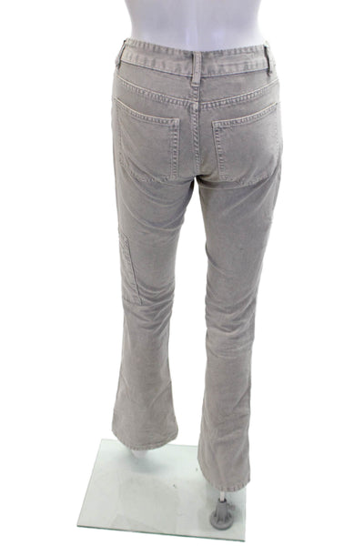 Zara Womens Cotton Mid-Rise Multi-Pocket Straight Leg Jeans Gray Size 0