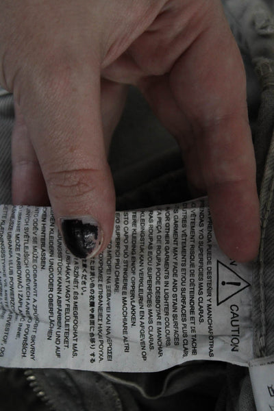 Zara Womens Cotton Mid-Rise Multi-Pocket Straight Leg Jeans Gray Size 0