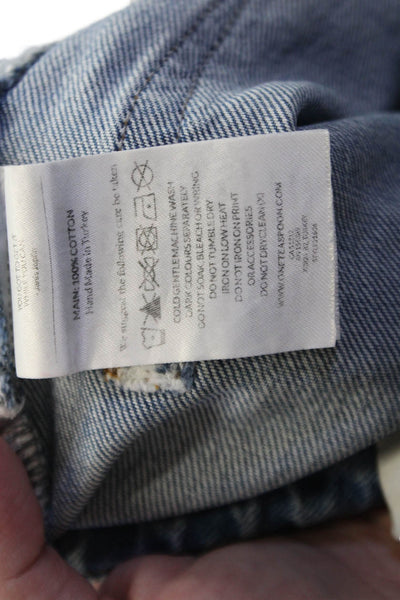 One Teaspoon Womens Cotton High Waisted Zip Fly Denim Shorts Blue Size 22