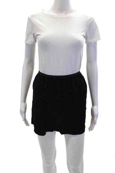 Etoile Isabel Marant Womens Elastic Waist Stitch Work Mini Skirt Black Size 34