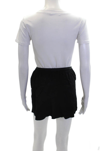 Etoile Isabel Marant Womens Elastic Waist Stitch Work Mini Skirt Black Size 34
