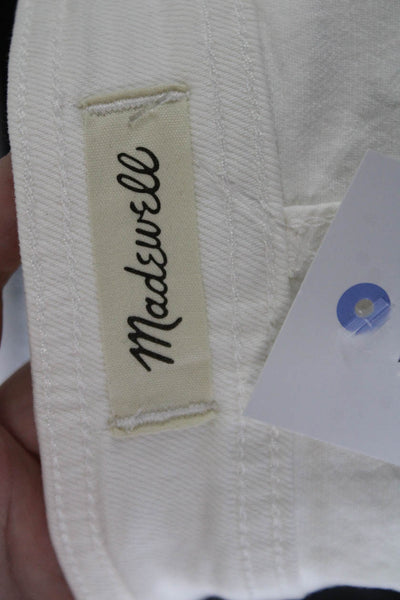 Madewell Womens Cotton Button Up Stretch Denim A-Line Skirt White Size 00