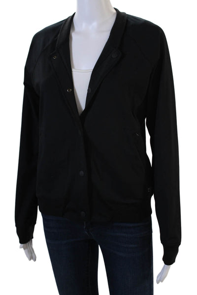 Splits 59 Womens Reversible Snap Closure Bomber Jacket Black Size XS