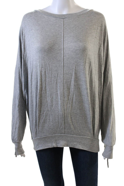 Sam & Lavi Womens Pleated Dolman Sleeve Fringe Top Gray Size XS