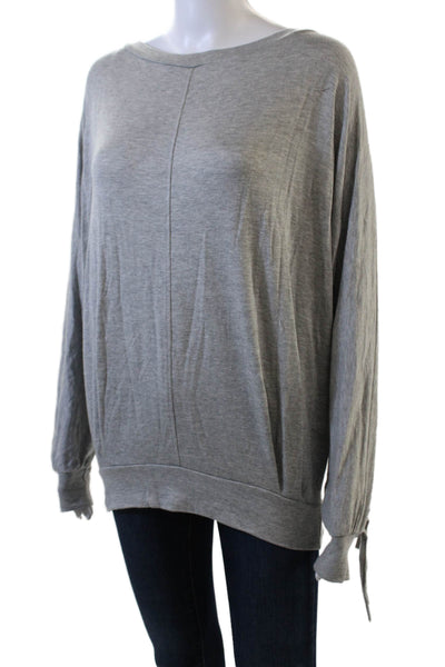 Sam & Lavi Womens Pleated Dolman Sleeve Fringe Top Gray Size XS